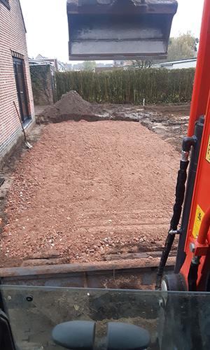 uitgraven van opritten en parkings